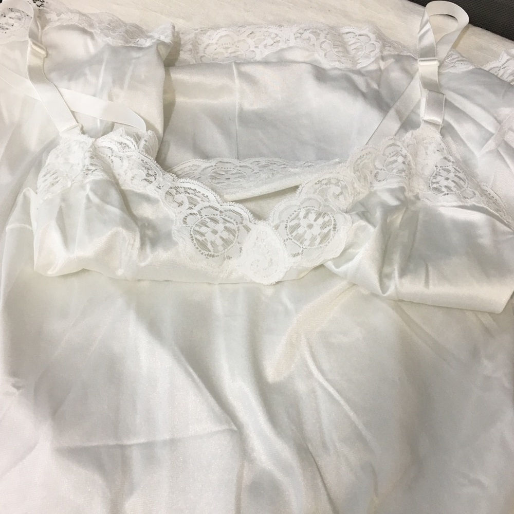 Vintage White Full Slip dress FRENCH MAID - Picture 10 of 16